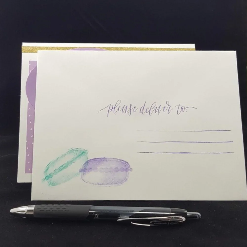 Macaroon Note Card, 'You're so Sweet', Assorted‎ Color Macaroons w Envelopes